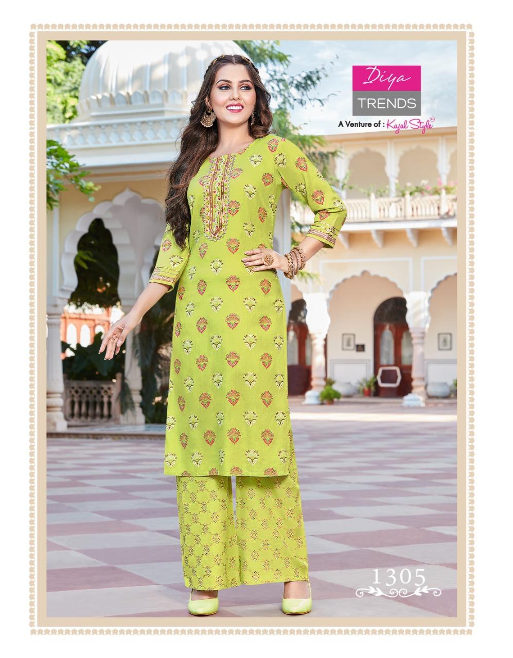 Bibas 13 Gold Printed Fancy Rayon Ethnic Wear Kurtis With Palazzo Collection